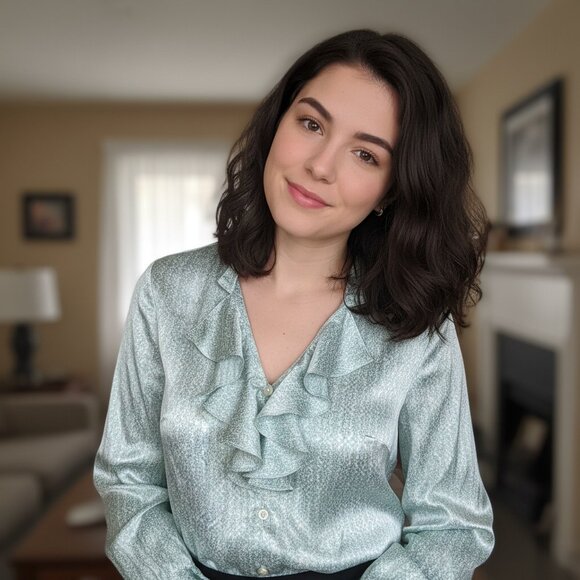 Apostrophe Tops - Apostrophe long sleeve blouse large